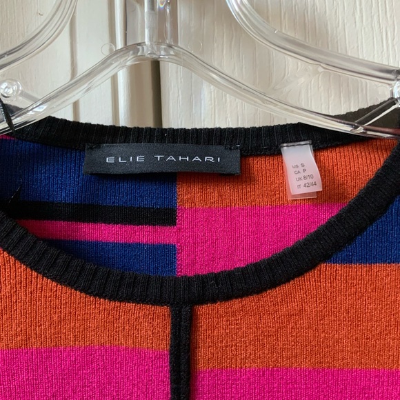 ELIE TAHARI THE SELINA GARDEN STRIPED CREWNECK SWEATER IN SIZE SMALL - Picture 5 of 16